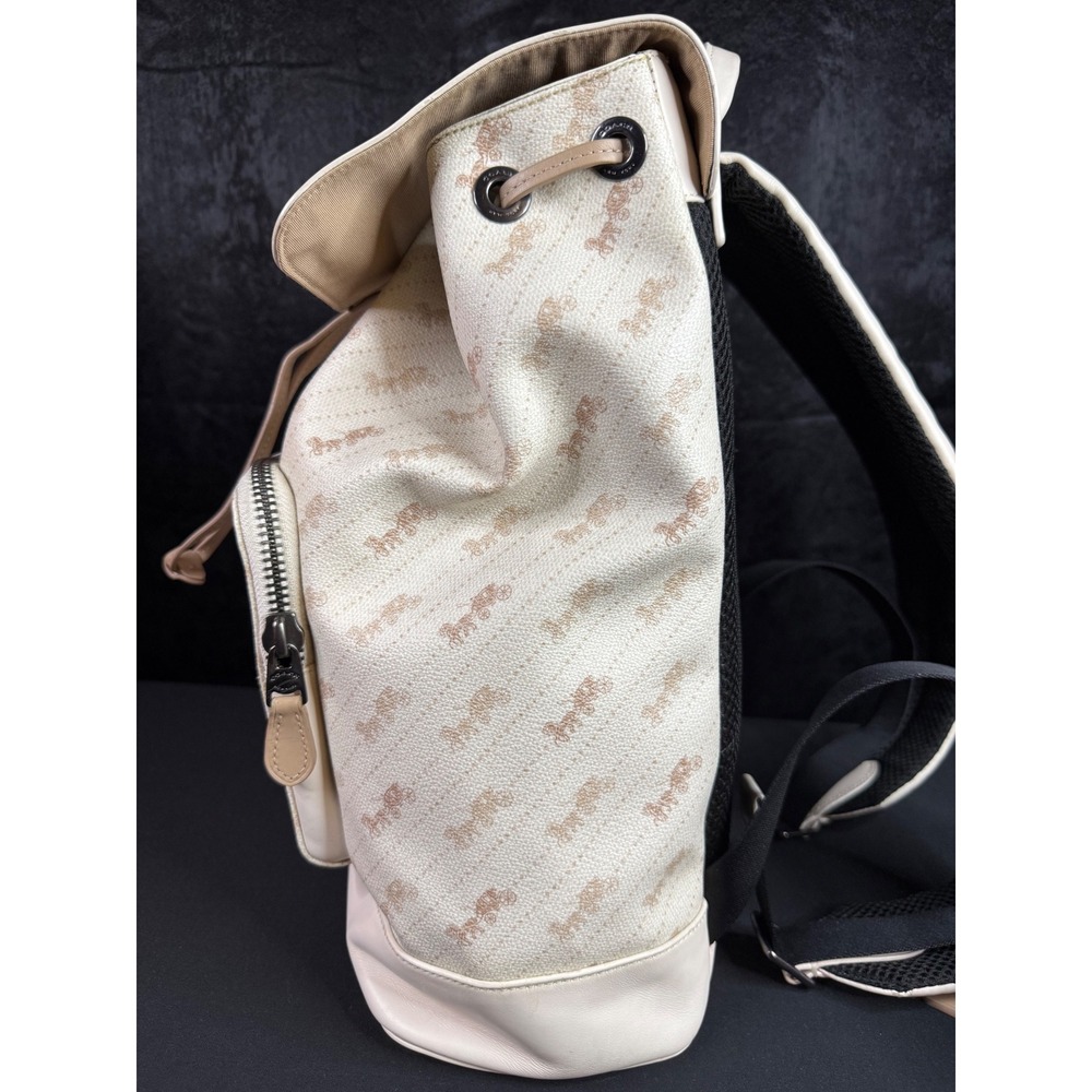 Coach Court Backpack Signature Horse and Carriage Chalk White Leather C4135 - Picture 6 of 16
